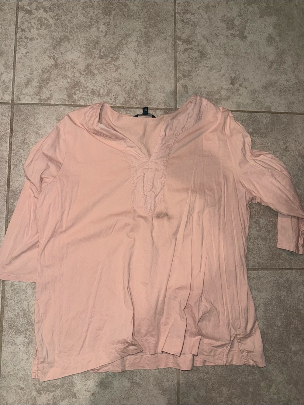 Lauren Ralph Lauren Pale Pink Women's Peasant Tunic Top